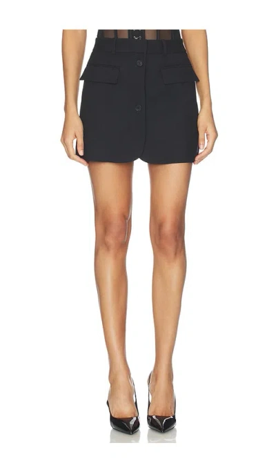 Monse Deconstructed Tailored Mesh Corset Mini Skirt In Black