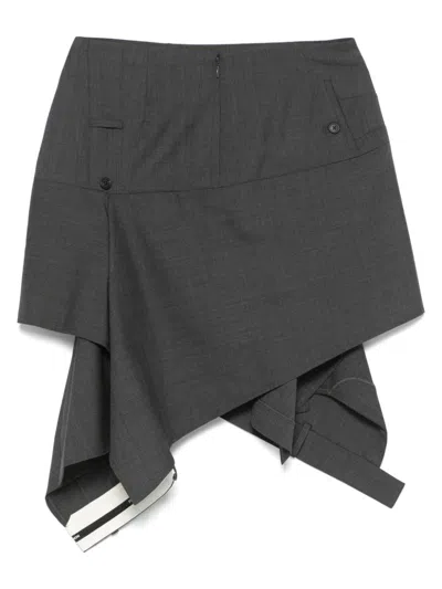 Monse Deconstructed Trouser Skirt In Gray