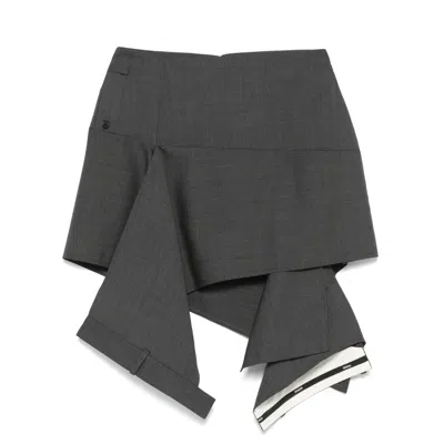 Monse Deconstructed Trouser Skirt In Gray