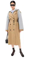 Monse Deconstucted Combo Trench Coat Khaki In Khaki