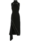 Monse Decorative-zip Midi Dress In Black