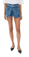 Monse Denim Jacket Front Shorts Indigo In Blue