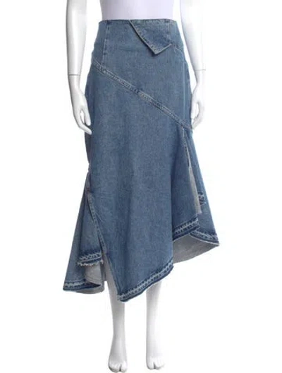 Pre-owned Monse Distressed Accents Long Skirt In Blue