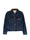Monse Loop Hem Doubled Denim Jacket In Blue