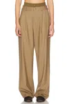 Monse Double Waistband Pants In Dark Khaki