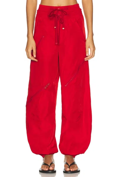 Monse Double Waistband Pant In Red