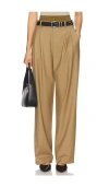 Monse Double Waistband Pants In Tan