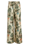 Monse Double Waistband Silk Satin Pajama Pants In Multi