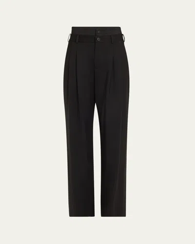 Monse Double Waistband Wool Trousers In Black