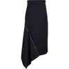 Monse Double Zipper Midi Skirt In Navy