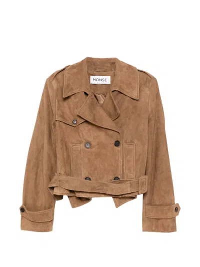 Monse Double-breasted Jacket In Brown