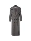 Monse Double-collar Herringbone Coat In Gray