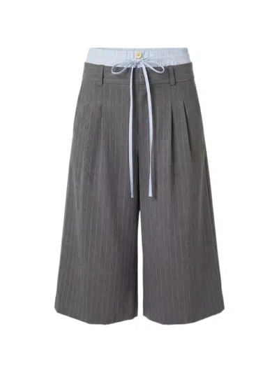 Monse Double-waistband Trousers In Gray