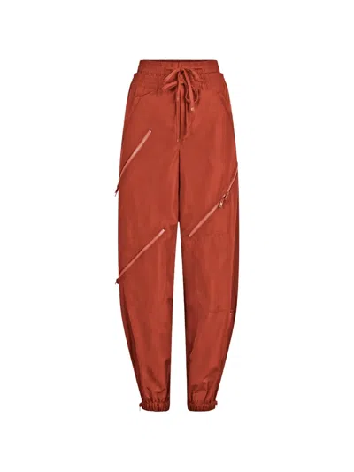 Monse Double-waistband Zipper Trousers In Orange