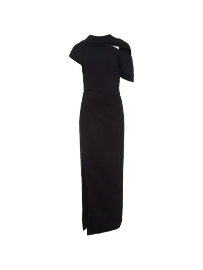Monse Draped Cut-out Maxi Dress In Black