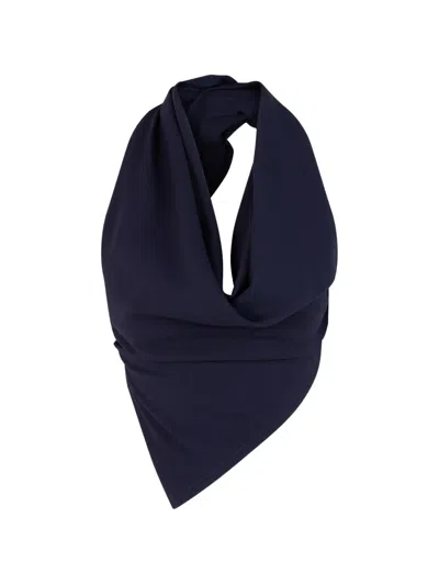 Monse Draped Halter Top In Blue