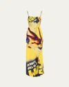 Monse Lady Print Draped Maxi Dress In Print Multi