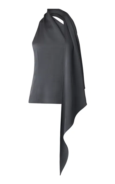 Monse Draped Scarf Top In Gray