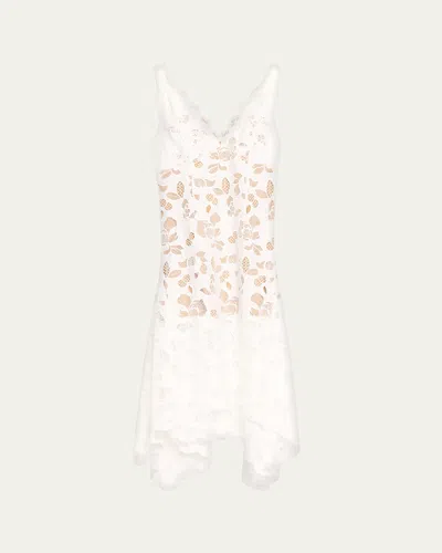 Monse Eyelet Lace Double Strap Midi Dress In White