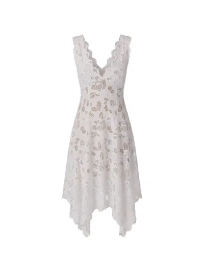 Monse Eyelet Laced Midi Dress In White