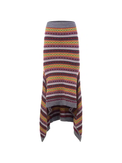 Monse Fair Isle Asymmetric Skirt In Multi