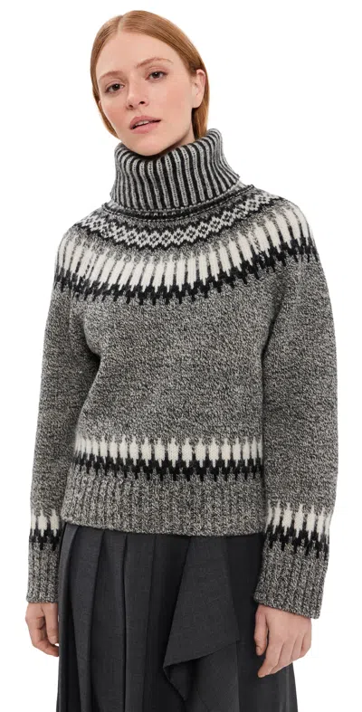 Monse Fair Isle Turtleneck Sweater Grey Multi