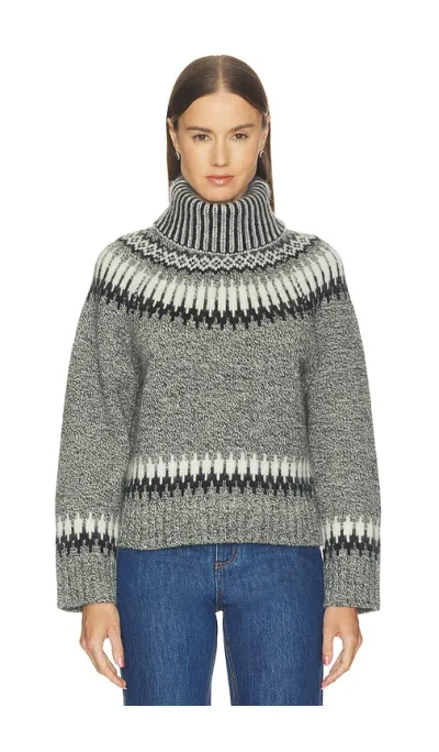 Monse Fair Isle Turtleneck Sweater In Grey Multi