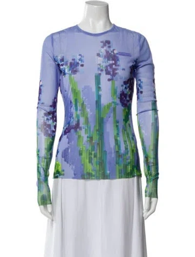 Pre-owned Monse Floral Print Crew Neck Top W/ Tags In Blue