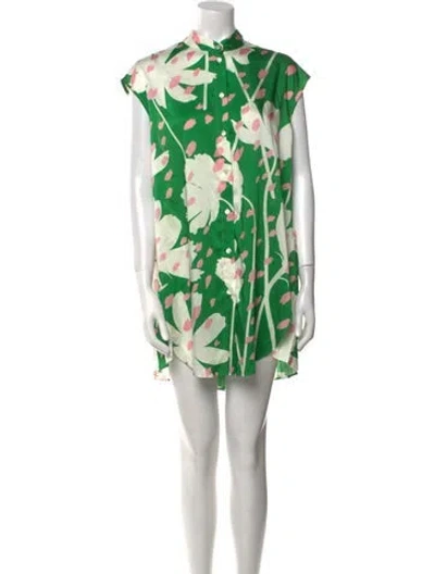 Pre-owned Monse Floral Print Mini Dress In Green