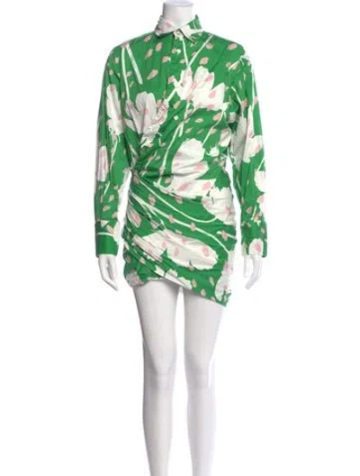 Pre-owned Monse Floral Print Mini Dress In Green