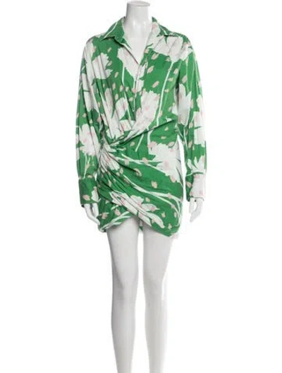 Pre-owned Monse Floral Print Mini Dress In Green