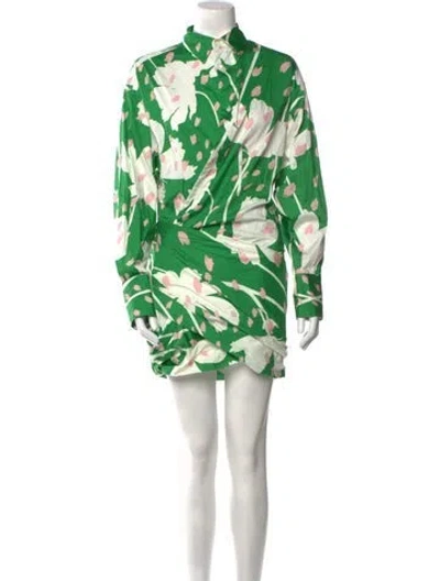 Pre-owned Monse Floral Print Mini Dress W/ Tags In Green