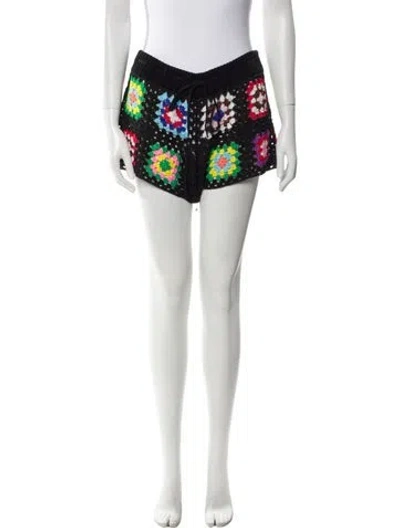 Pre-owned Monse Floral Print Mini Shorts In Black