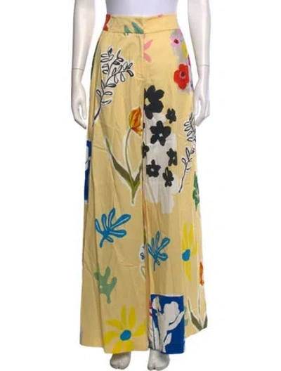 Pre-owned Monse Floral Print Wide Leg Pants In Yellow
