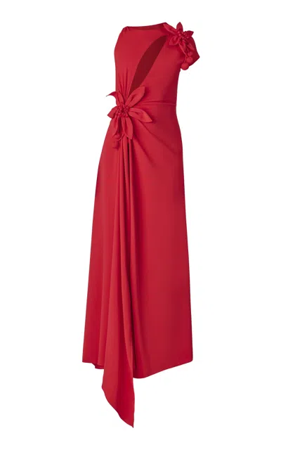 Monse Floral-applique Cutout Maxi Dress In Red