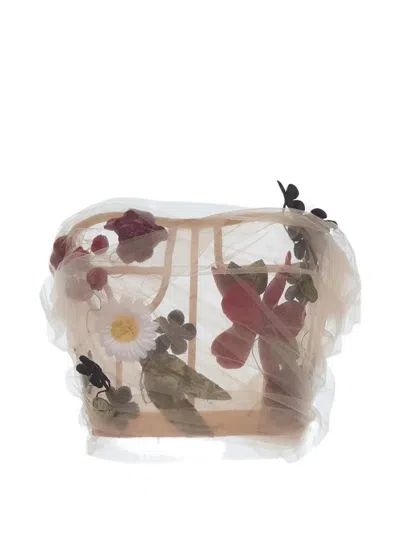 Monse Floral-motif Tulle Corset Top In Neutral