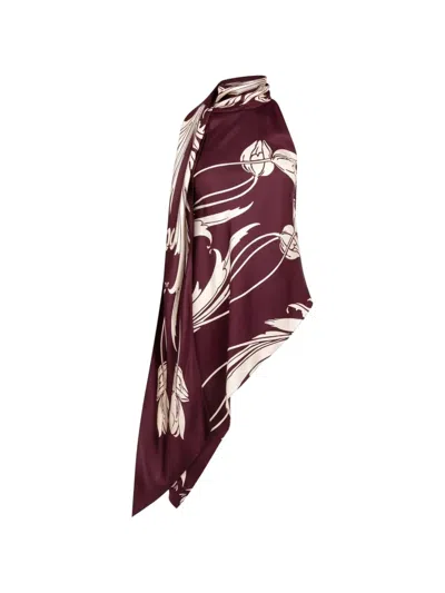 Monse Floral-print Draped Blouse In Red