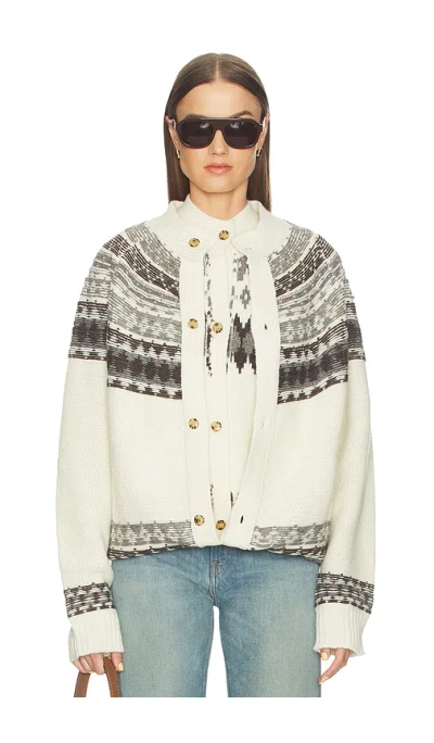 Monse Fold-up Fair Isle Cardigan In Neutral