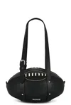 Monse Leather Football Shoulder Bag In Black