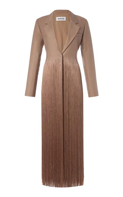 Monse Fringed Wool Jacket In Brown