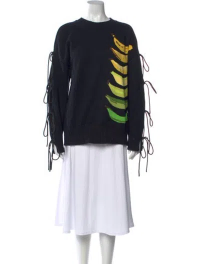 Pre-owned Monse Graphic Print Crew Neck Sweater In Black