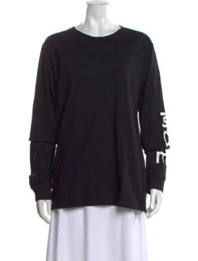 Pre-owned Monse Graphic Print Crew Neck Top In Black