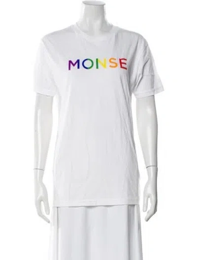 Pre-owned Monse Graphic Print Crew Neck T-shirt In White
