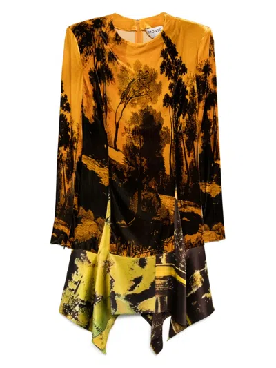 Monse Graphic-print Dress In Brown