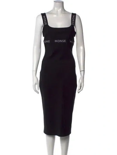 Pre-owned Monse Graphic Print Midi Length Dress In Black
