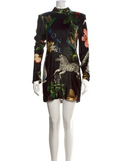 Pre-owned Monse Graphic Print Mini Dress In Black