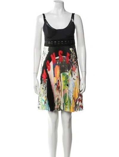 Pre-owned Monse Graphic Print Mini Dress In Black