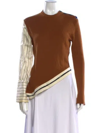 Pre-owned Monse Graphic Print Mock Neck Sweater In Neutral