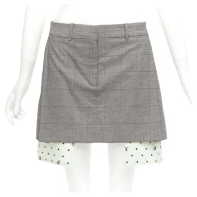 Pre-owned Monse Grey Wool Cotton Blend Exposed Pocket Deconstructed Skirt Us2 S In Gray