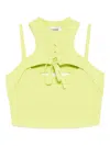 Monse Halter-neck Knit Cropped Top In Green